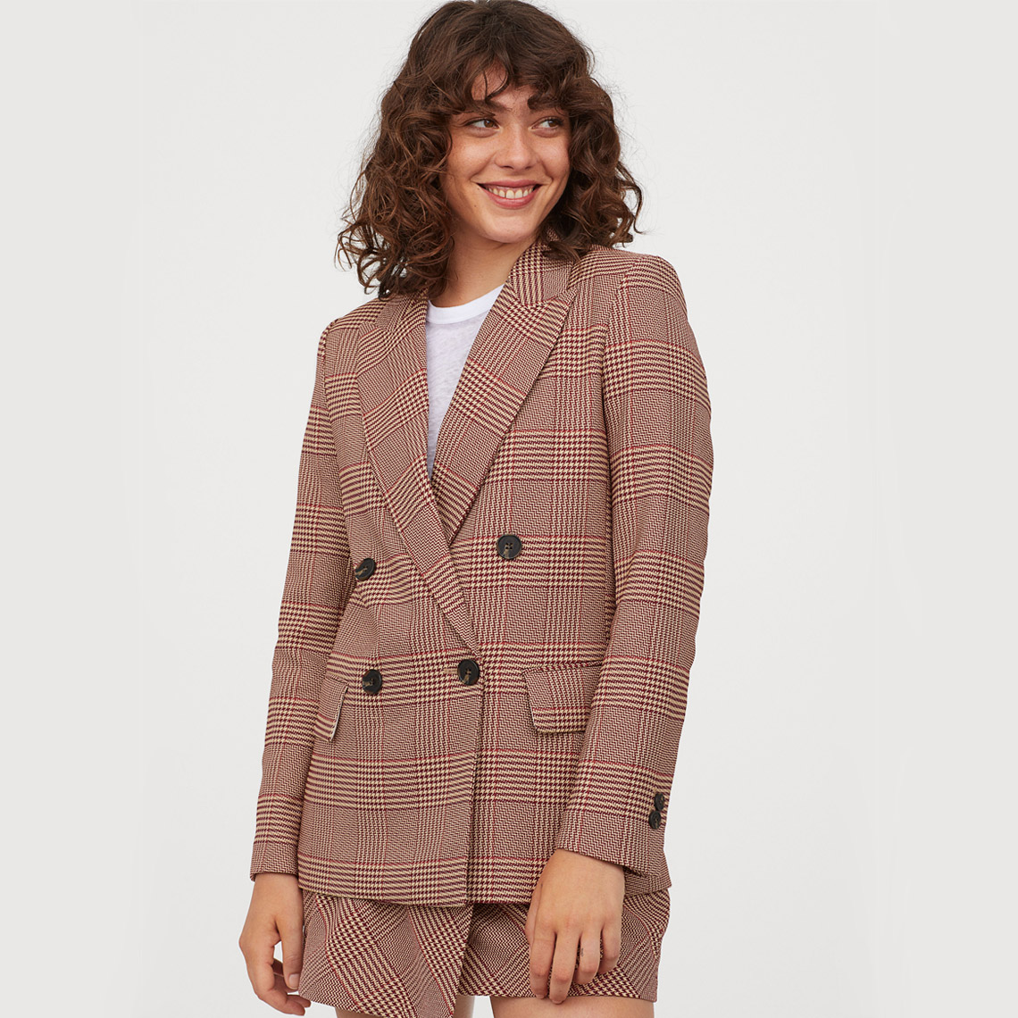 Checked 2024 blazer h&m